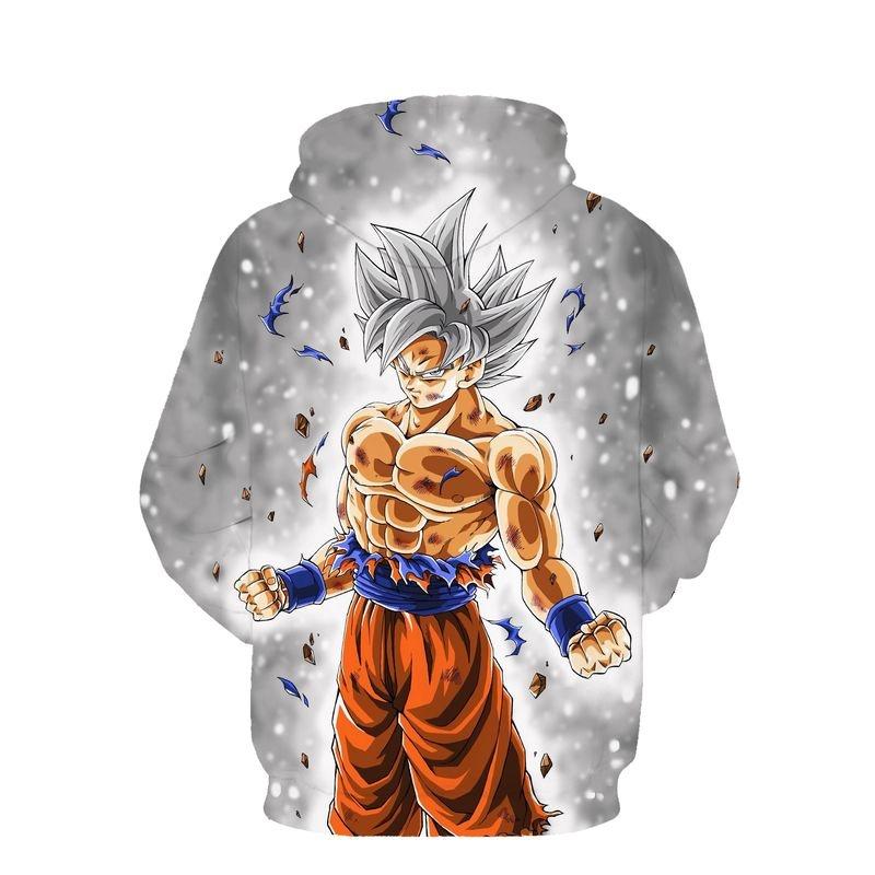 Ultra Instinct Super Saiyan Goku Printed Men's Fashion Long Sleeve Hoodie Ball Z Sweatshirt