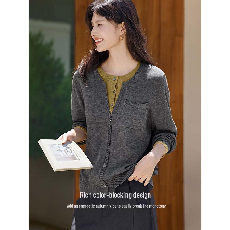 XWI Women's Faux Two-Piece Colorblock Knit Sweater