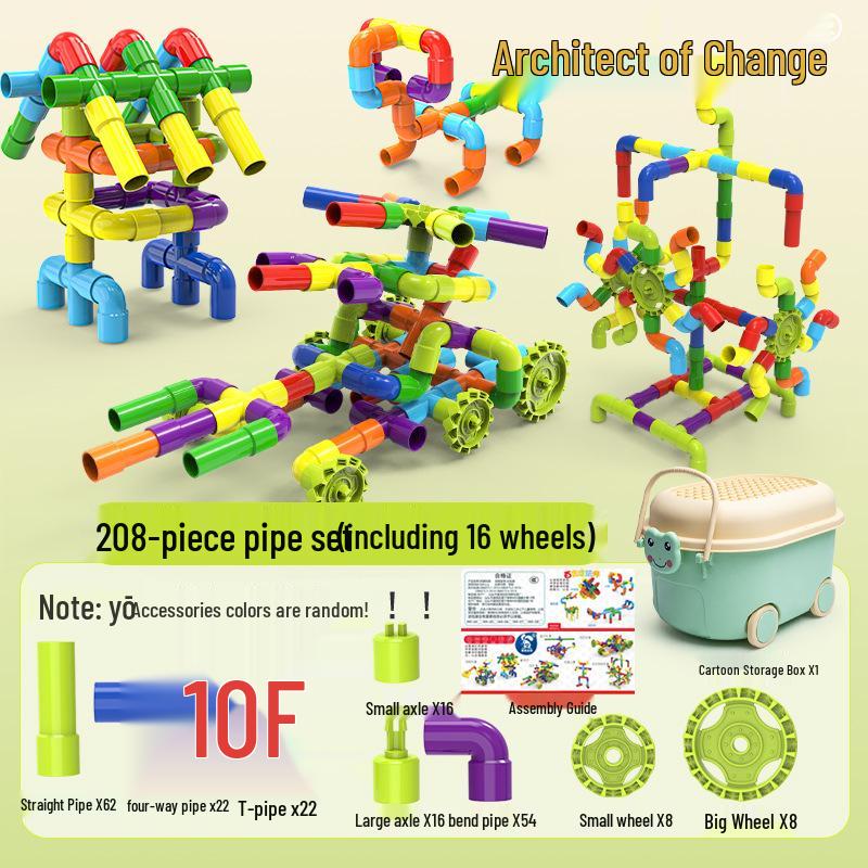 Interlocking Water Pipe Building Blocks for Early Education - DIY Educational Toys for Kids