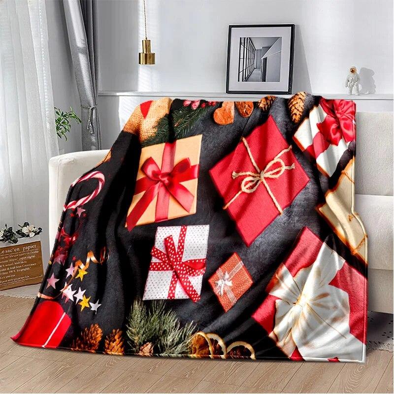 Desene animat Moș Crăciun Pom de Crăciun Fericit Cadou pentru copii Pătură moale de pluș, pătură de flanel Pătură pentru sufragerie dormitor canapea