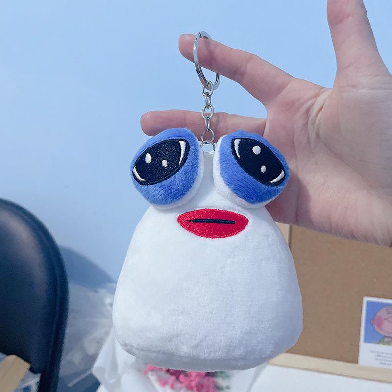 10cm Pou Pendant Plush Doll My Pet Alien Game Doll Backpack Pendant Keychain Peripheral Toy Soft Stuffed Keyring Bag Pendant