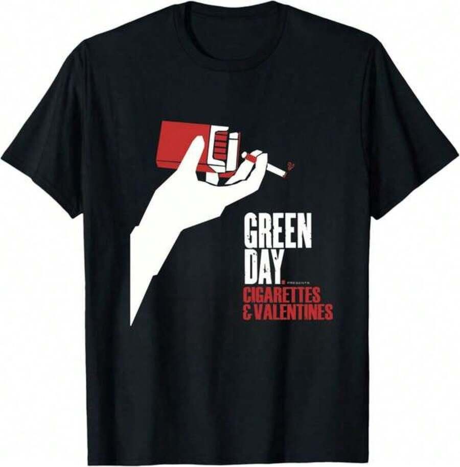 Unisex Shirts Unisexs Black TShirt Hand Holding Cigarettes Valentines Black TShirt Rock Band Lyric M