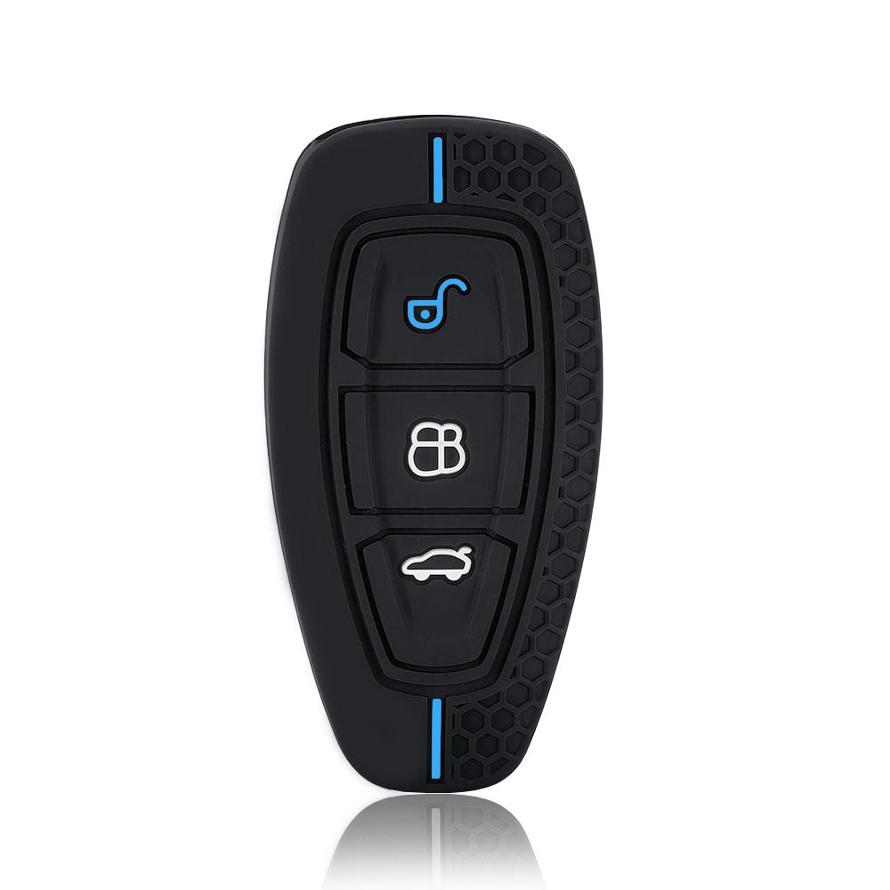 2026 New Silicone Car Key Pack for Ford ST Fiesta Focus Mondeo Ecosport Kuga Edge Escape Metallic Car Key Fob Case Accessories