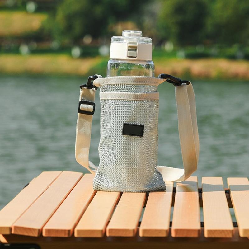 Portable Sport Water Bottle Cover Meshes Cup Sleeve Nylons Water Bottle Pouches Water Cup Protective Cover Enduring