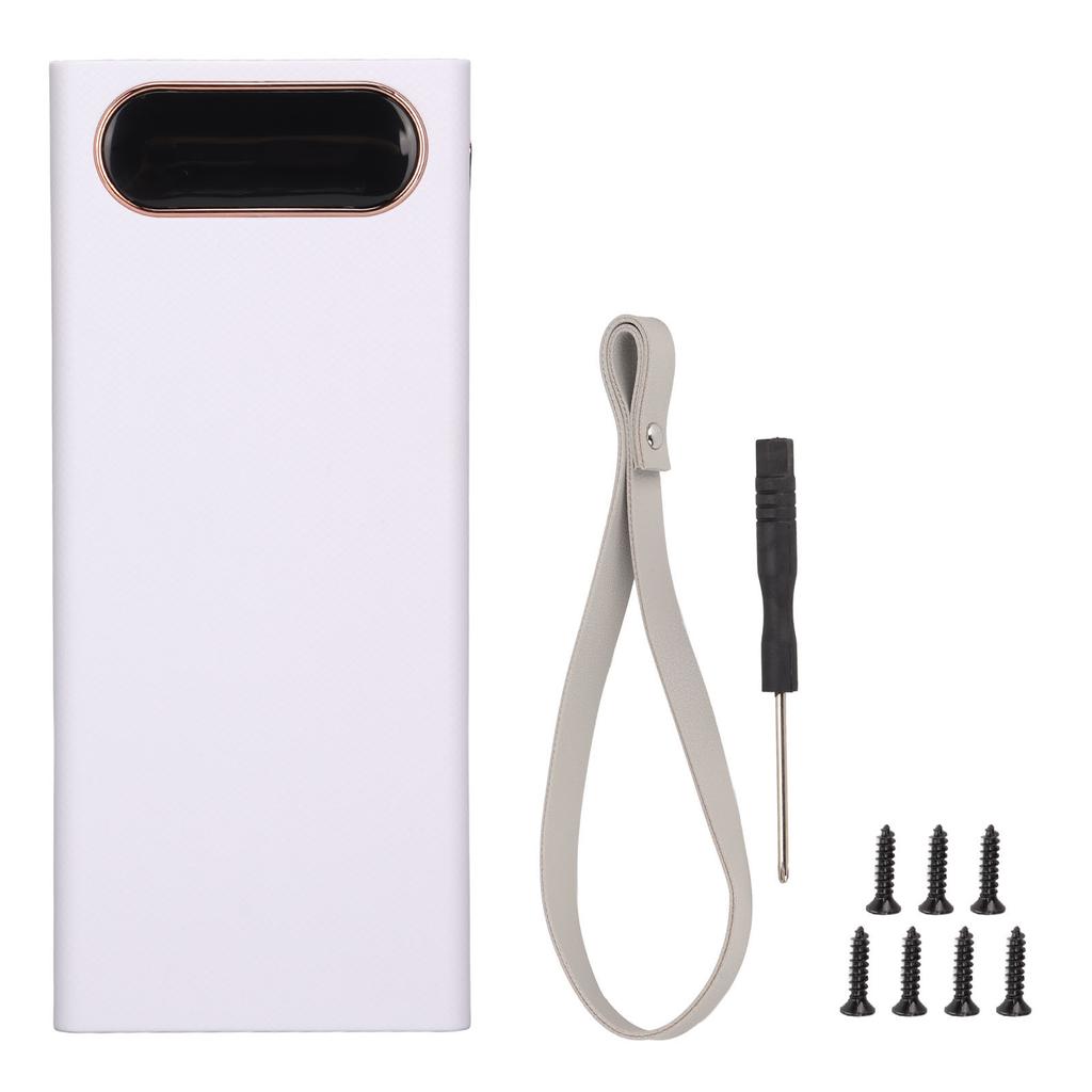 L16 16x18650 DIY Powerbank 2 USB-Ausgang 22,5W Schnellladung Batterieboxgehäuse mit LCD-Display und Micro Typ C