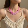 Vintage Round White Shell Choker Necklace for Women Bohemian Geometry Splicing Collarbone Chains Charms Daily Versatile Jewelry
