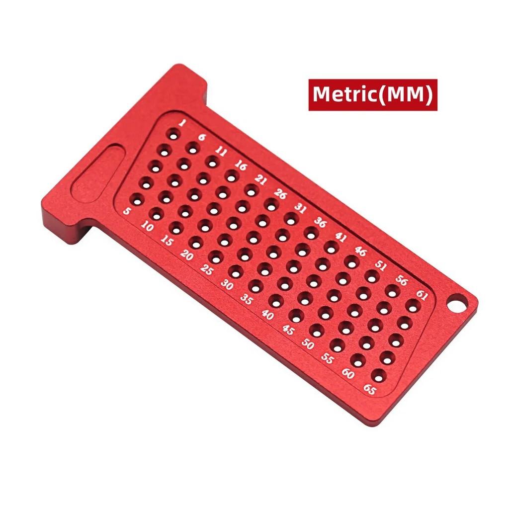 Woodworking Scribe Metric and Inch Precision T-Ruler Small Aluminum Pocket Ruler Marking Gauge Carpentry Cross Calibration Ruler