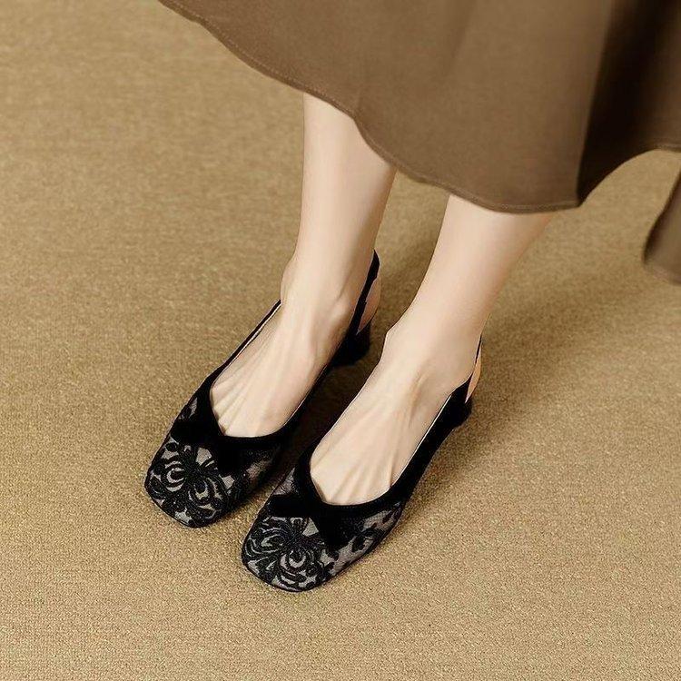 Baotou Women s Sandals - New Style, Thick Heel, High Heel Shoes 35