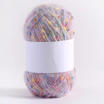 50g/Knäuel Regenbogenfarben Punkt Mohairgarn Weich und Bequem Handgewebt DIY Schal Pullover Stola Mantel Stricken Häkeln Mischgarn