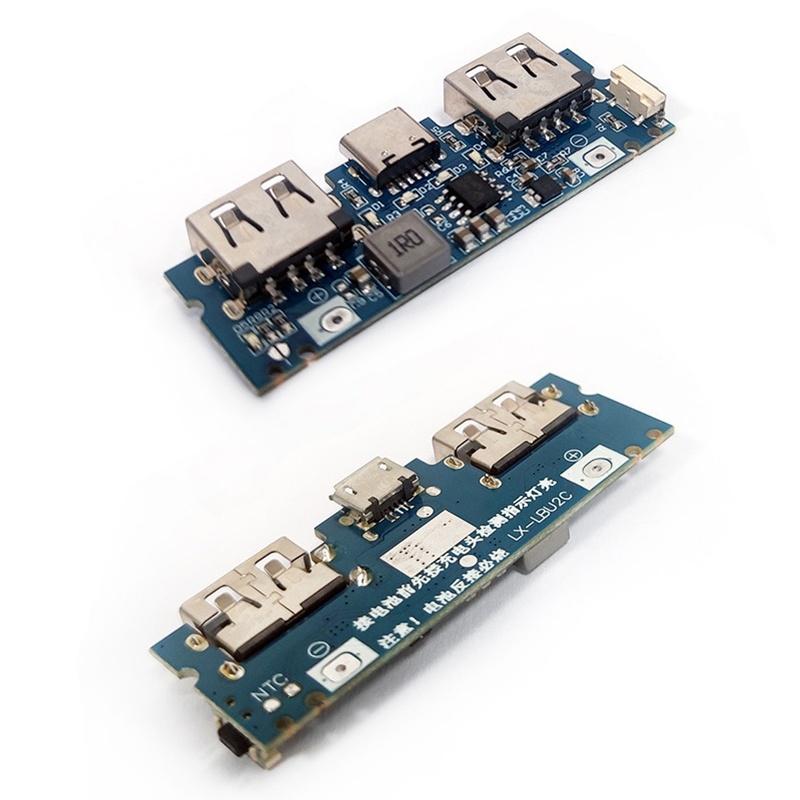 Lithium Battery Charger Board Led Dual Usb 5V 2.4A Micro/Type-C Usb Mobile Power Bank 18650 Charging Module Circuit Protection