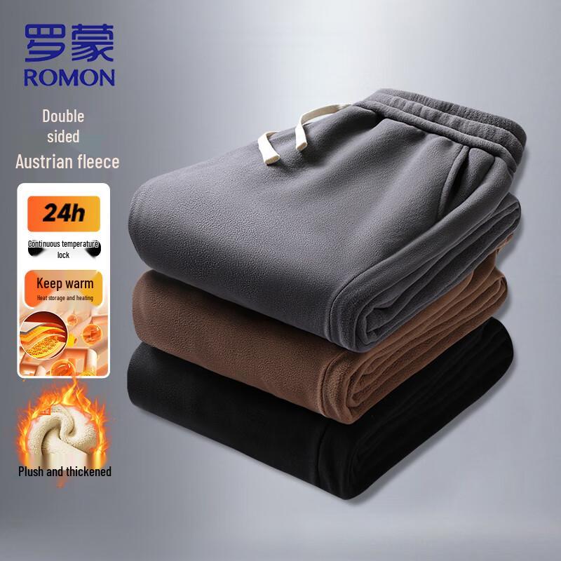 ROMON Men's Double-Sided Fleece Lined Casual Pants