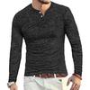 Men's Henley Long Sleeve T-Shirt Casual Workout Lightweight V Neck Slim Fit Shirts with Button