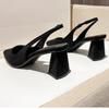 Fashion New 2025 Summer Closed Toe Women's Sandals Suede Open Back Comfort for Women Lightweight Commute Daily Stylish Shoes High Heels