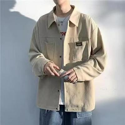Men's Trendy Corduroy Shirt: Japanese Retro Long-Sleeve for Spring & Autumn
