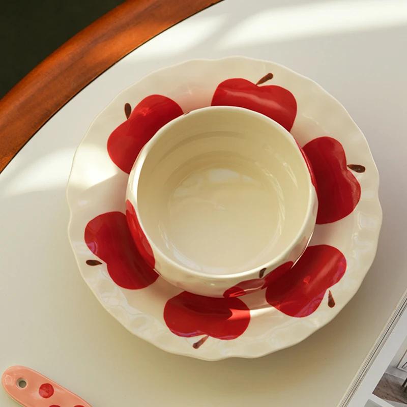Creative Cute Fruits Ceramic Plates Exquisite Party Afternoon Tea Dessert Ice Cream Bowls Fashion Home Breakfast Coffee Mugs