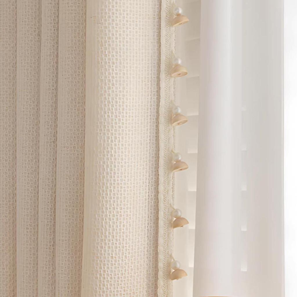 Chuyang Vintage French Romantic Cream Sheer Lace Curtain