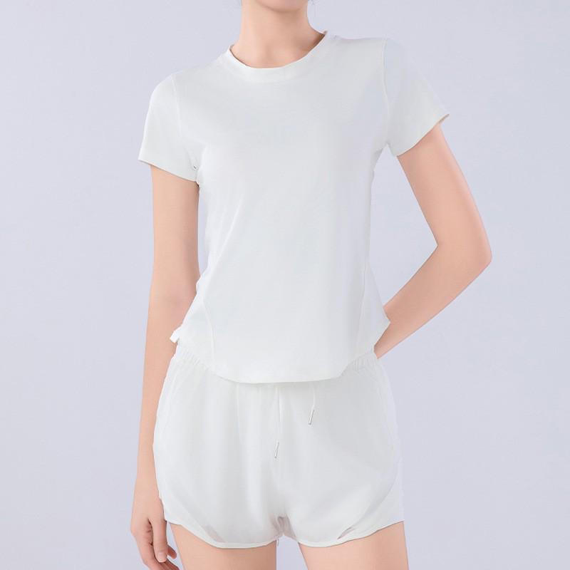 Women's Summer Quick-Dry Mesh Sports Set: Breathable, Loose Fit Short Sleeve Top for Running, Training & Yoga