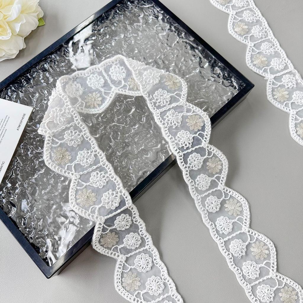 Mesh Lace Lace Accessories Diy Handmade Beads Embroidery Flower Hair Accessories Skirt Accessories Decorative Barcode Webbing