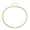 2025 New Personalized Natural Shell Love Heart Choker Simple Handmade Moon Bead Necklace for Women Fashion Accessories Gifts