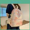 Letter Decoration Fashionable Tie Dye Pattern Student Casual Backpack School For