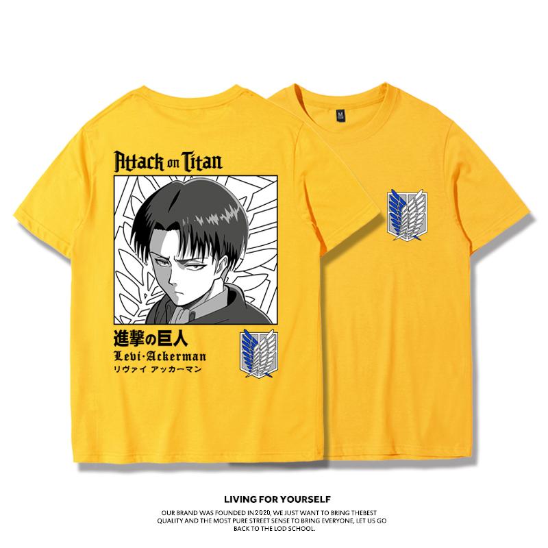

Attack Giant T-shirt Wings of Freedom Alan Mikasa Livel Soldier anime 100% cotton short sleeve men s fashion S