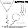 3 Pack Italian Silver Chain Necklace For Ladies, Long Five-Line Chain Frosted Smooth Beads Line Necklace Link Chain Bracelet Fro