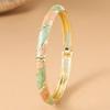 Lines Shape Chinese Crystal Bangle Enamel Women's Hand Bracelet  Gifts for Women Girl