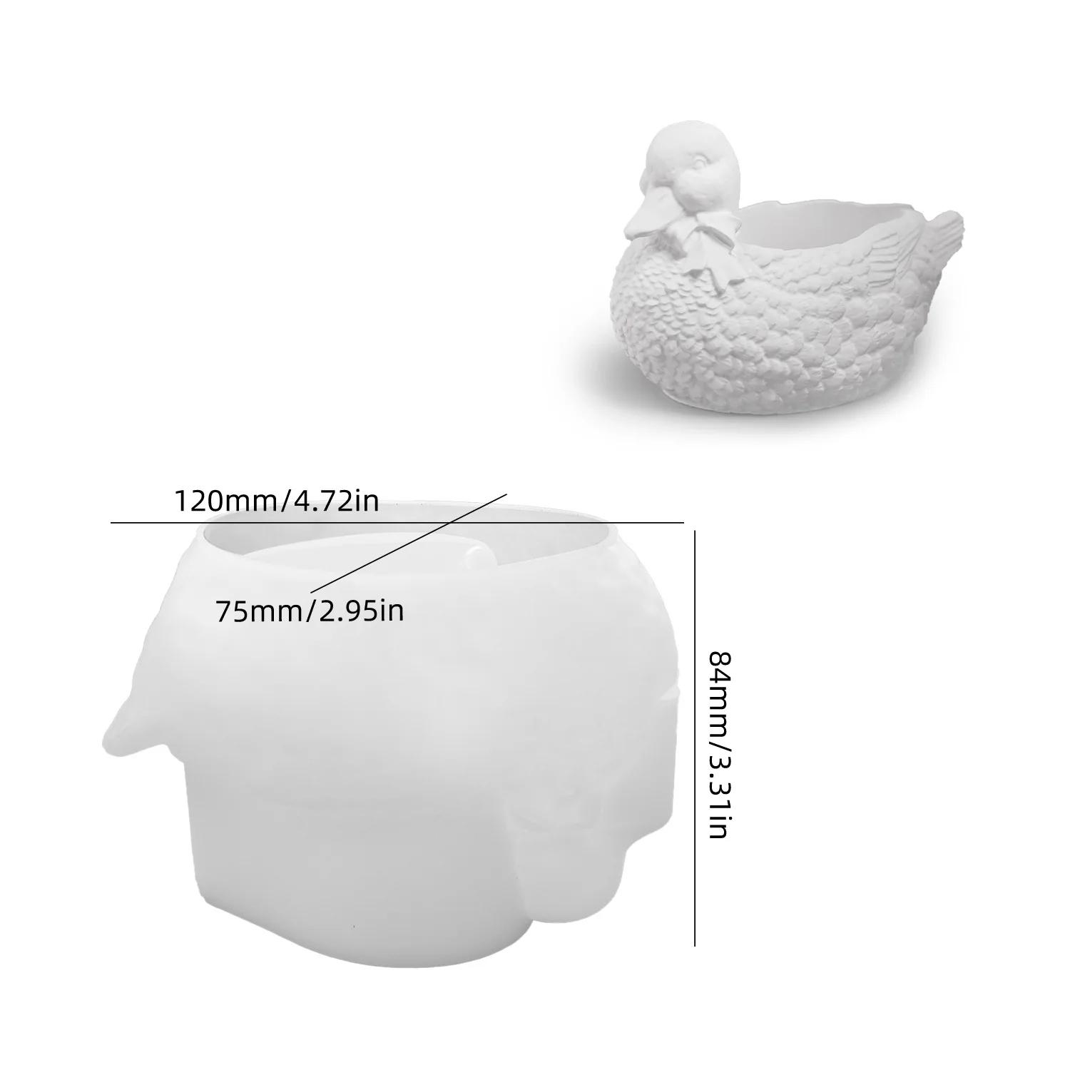 

3D Duck Storage Box Silicone Mold DIY Animal Candle Jar Casting Molds Plaster Resin Succulent Flowerpot Craft Making Home Decor