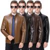 Sheepskin Leather Jacket for Middle-aged and Elderly Men, Spring and Autumn Thin Loose Coat, Daddy Leather Jacket