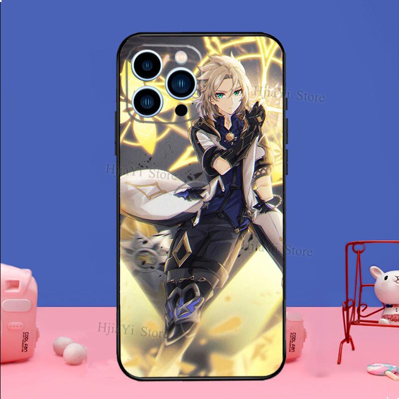 Genshin Impact Albedo Phone Case For iPhone 16 15 11 12 13 14 Pro Max Mini X XS XR Plus SE2 Funda Coque Capa Cover