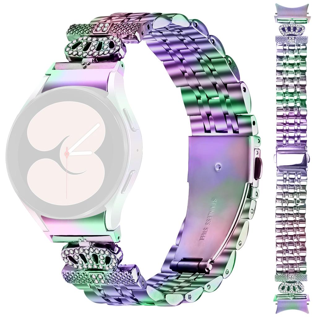 Watch Band with Quick Release Connector For Samsung Galaxy Watch7 44mm/40mm 7-Bead Rhinestone Crown Strap