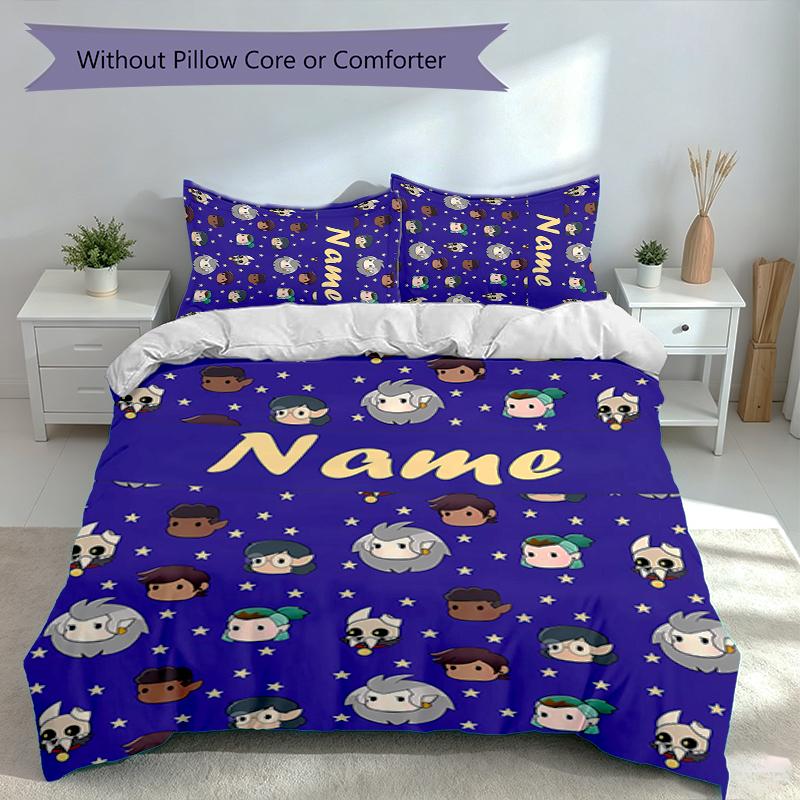3pcs Custom Name The Owl House Bedding Set,Includes 1 Duvet Cover and 2 Pillowcases,All-season Bedroom Decor