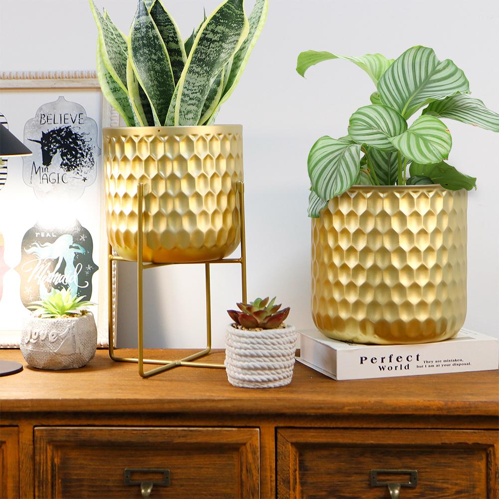Set of Two Metal Plant Stands Flower Stand Holders Modern Plant Holders Flower Holder for Flower Pot Indoor Living Room