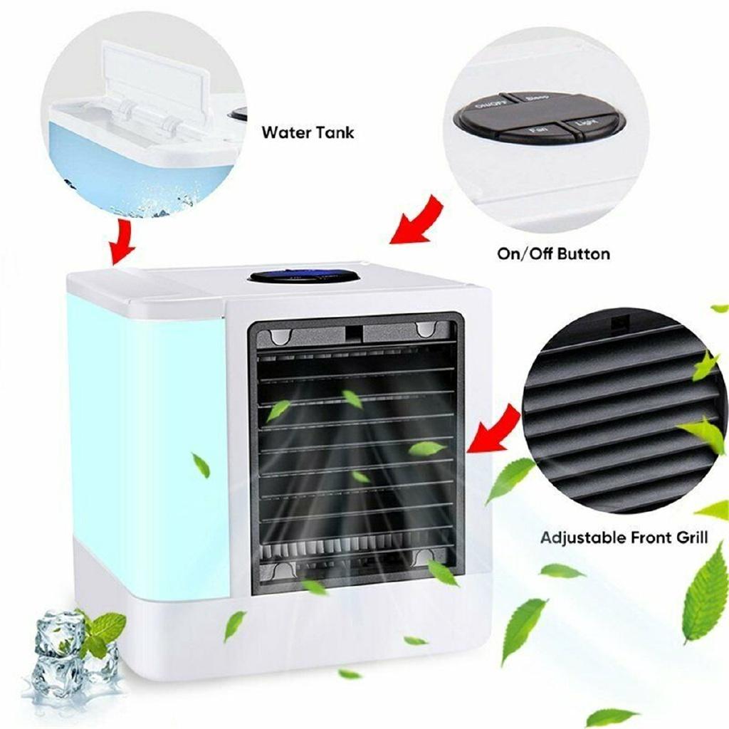 New Portable Air Conditioner Mini USB Air Cooler Humidifier Purifier 7 Colors LED Light Desktop Air Cooling Fan