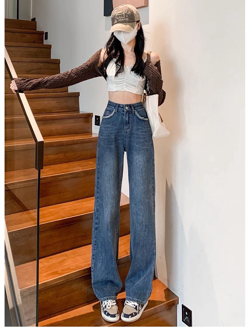 

Women s Retro High Waist Straight Leg Jeans - Slimming, Petite Fit, Spring/Autumn 2025 Collection XL