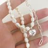 925 Sterling Silver Original Certified Luxury Woman Jewelry Baroque Pearl Necklace Women Heart Chains Pendants Charm Female Gift