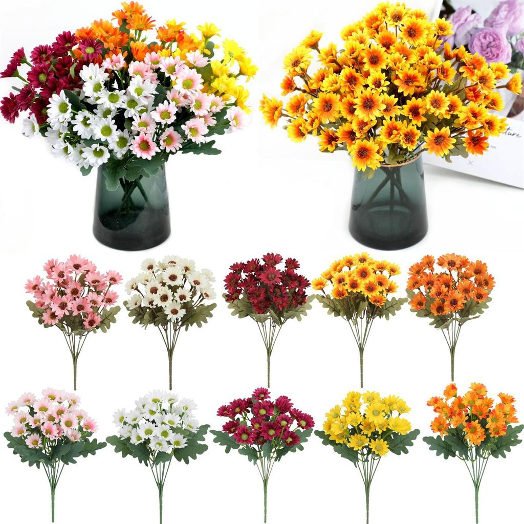 Fun Decor Mums, Artificial Sunset Mums, Artificial Outdoor Sunset Mums Flowers - UV Resistant, Waterproof, Windproof, Fake Fall Flower
