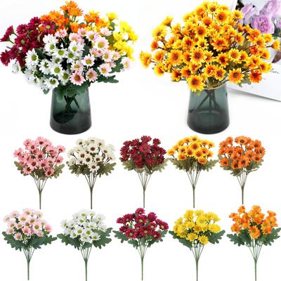 Artificial Daisy Flower Sunset Color Outdoor Artificial Flowers Home Garden Decor Festive Event Floral Arrangement Accessory