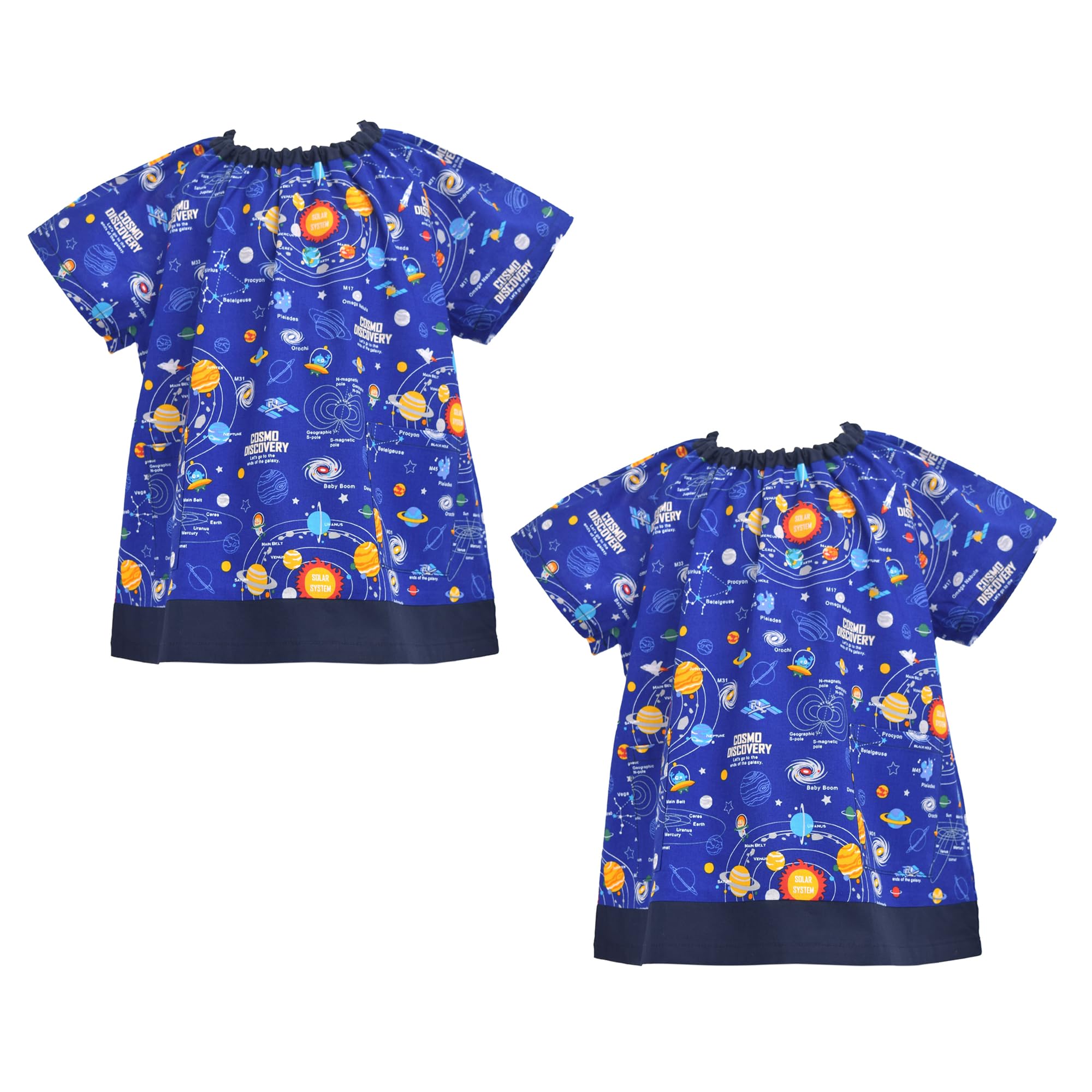 

COLORFUL CANDY STYLE Халат с коротким рукавом, планета Солнечной системы и планетарий Космоса, набор из 2 мальчиков, крутой халат с коротким рукавом, фартук для детского сада