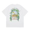 Casablanca Streetwear T-Shirt Men Women Loose Fit Short Sleeve Casual Tee High Street Style