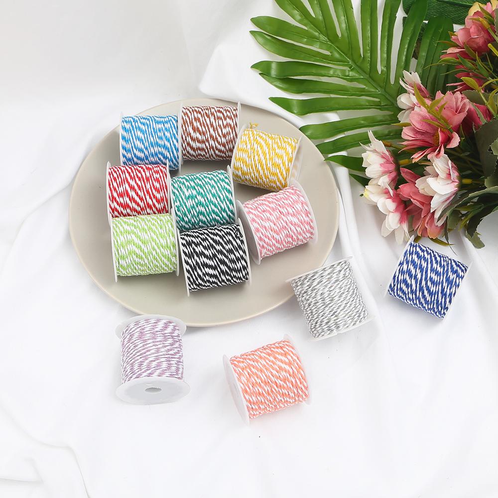 10Meters/roll 1.5mm Cotton Baker Twine Rope Cord Wedding Decoration Christmas Gift Packaging Rustic Handmade Crafts