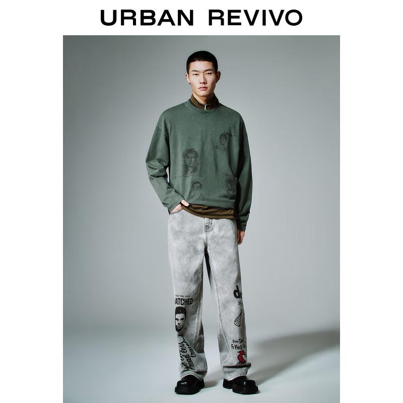 UR Men's Street Style Character Print Long Sleeve T-shirt