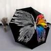 1pc Butterfly Colors Automatic Open 8-Rib Windproof Umbrella, Travel & Commuting, Suitable for All Seasons