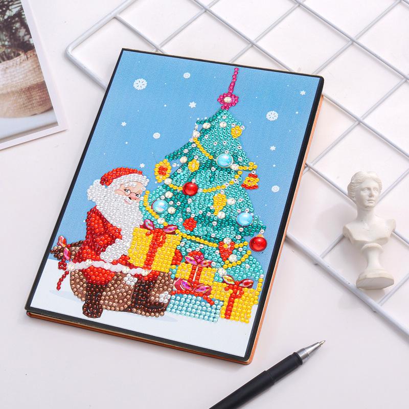 A5 Business Notebook with 5D Diamond Painting, DIY Imitation Leather, B5 Meeting Record Journal, Elegant Gift.