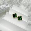 High-end 15MM Four-leaf Clover Titanium Steel Earrings Lightweight and Versatile Earrings for Women