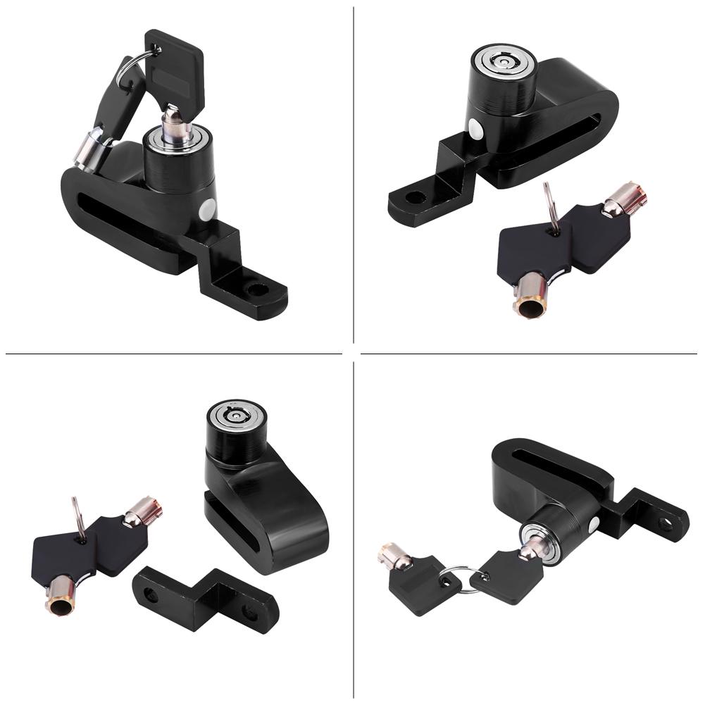 Black Motorcycle Scooter Disc Brake Wheel Lock Security Anti Theft Device W  Mount Bracket