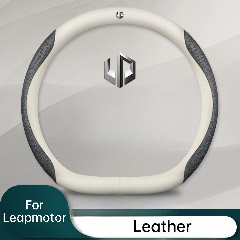 For Leapmotor T03 C11 C01 Leather Car Steering Wheel Cover Anti Slip Breathable Protecter Cover Auto Accessories