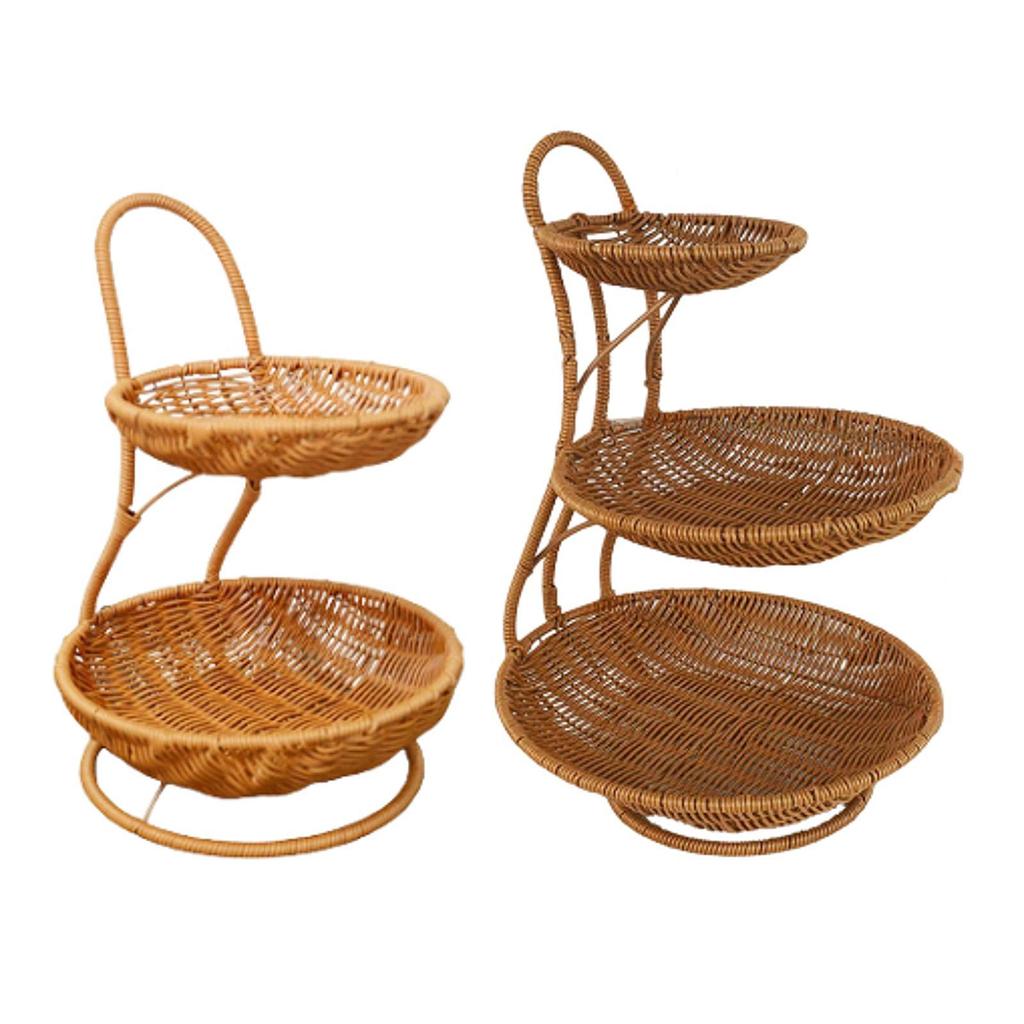 Fruit Basket Made of Imitation Rattan, Woven, Snack Basket, Decoration, Simple And Elegant, Serving