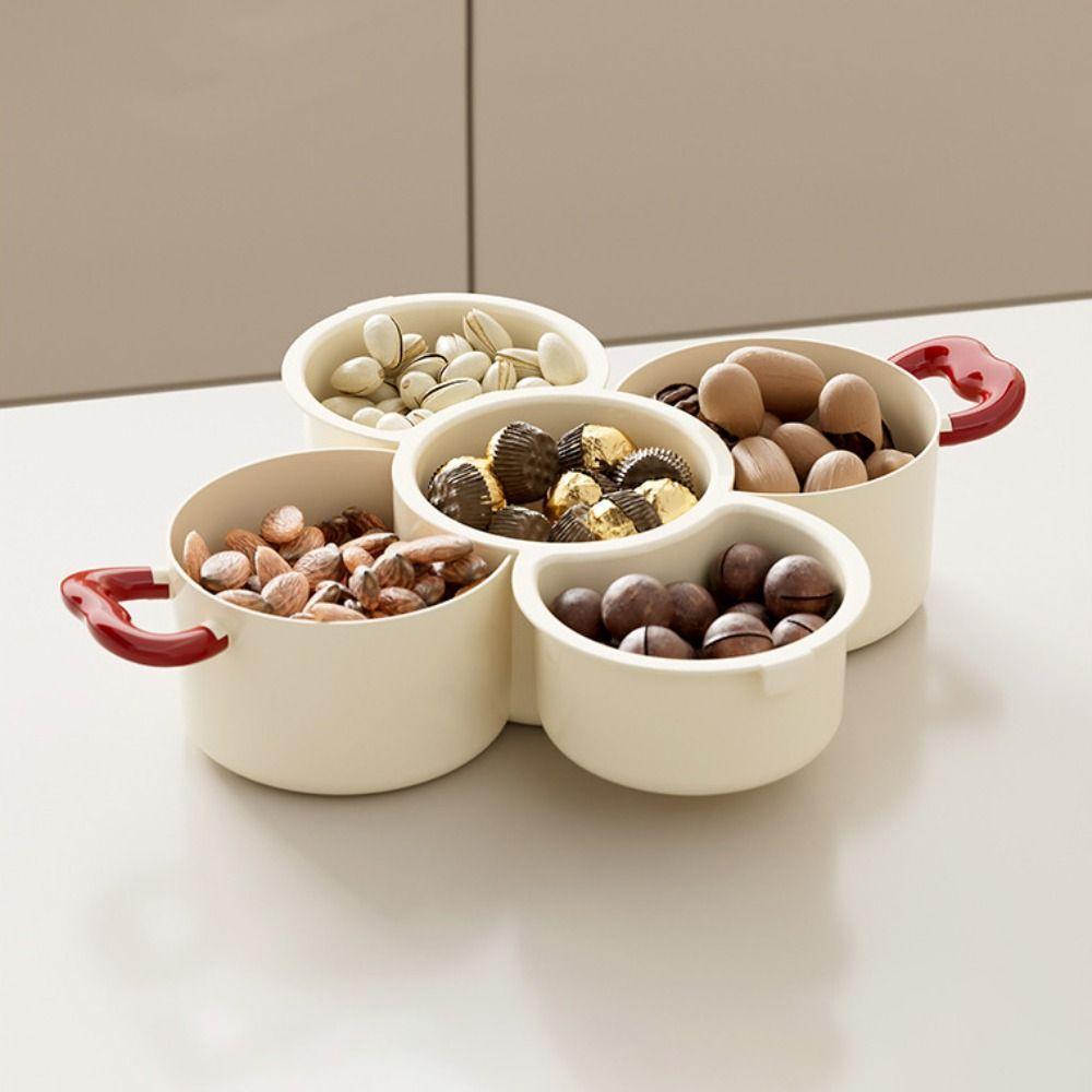2 in 1 Dried Fruit Plate Double-layered Creative Fruit Drain Basket Large Capacity with Drainer Food Storage Tray