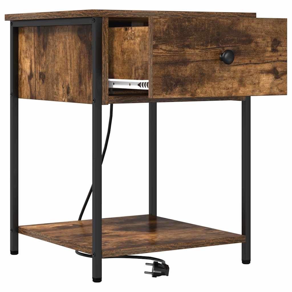 Nightstand Set 2 pcs Smoked Oak 42 x 41 x 56 cm